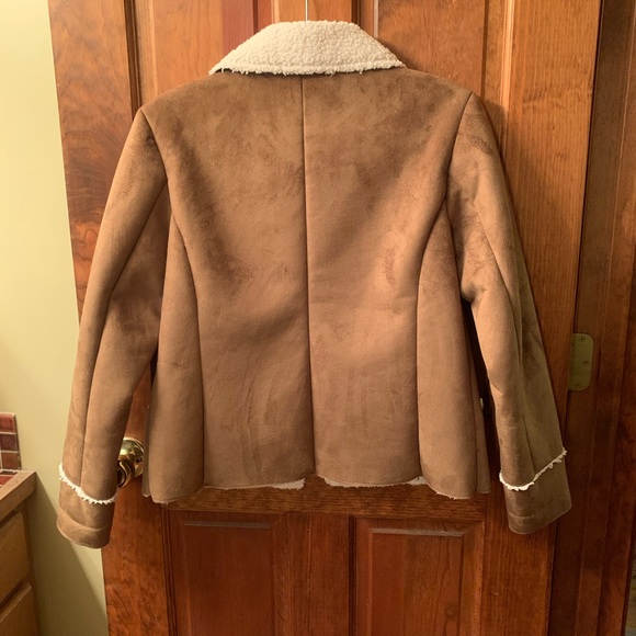 Chico, NEW WITH TAGS, cozy SHERPA lined jacket. River bark BROWN. So- Soft. - Picture 5 of 9